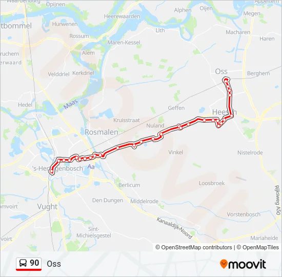 90 Bus Line Map