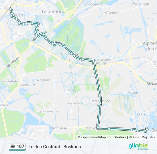 Bus 187 Route Map 187 Route: Schedules, Stops & Maps - Boskoop (Updated)