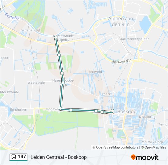 187 bus Line Map