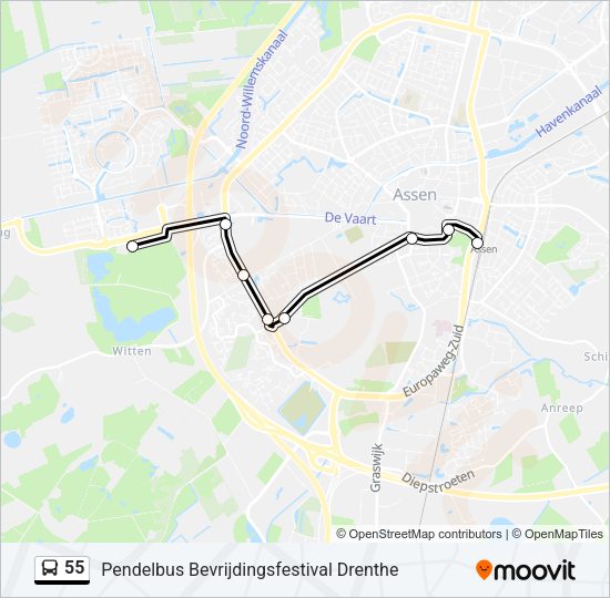 55 Bus Line Map