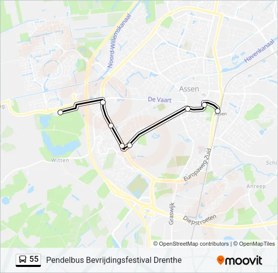 55 Bus Line Map