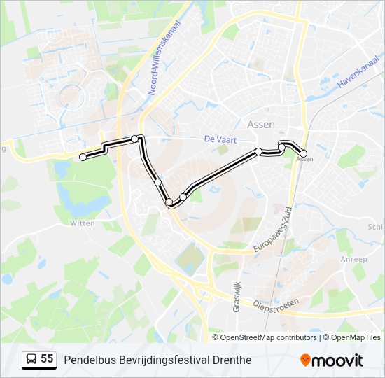 55 Bus Line Map