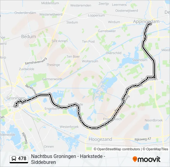 478 Bus Line Map