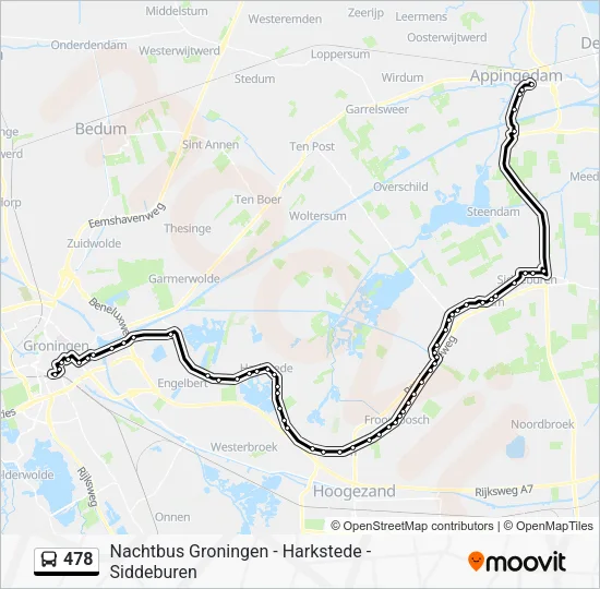 478 Bus Line Map