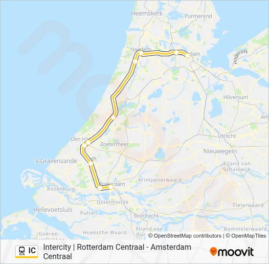 Trein IC lijnkaart