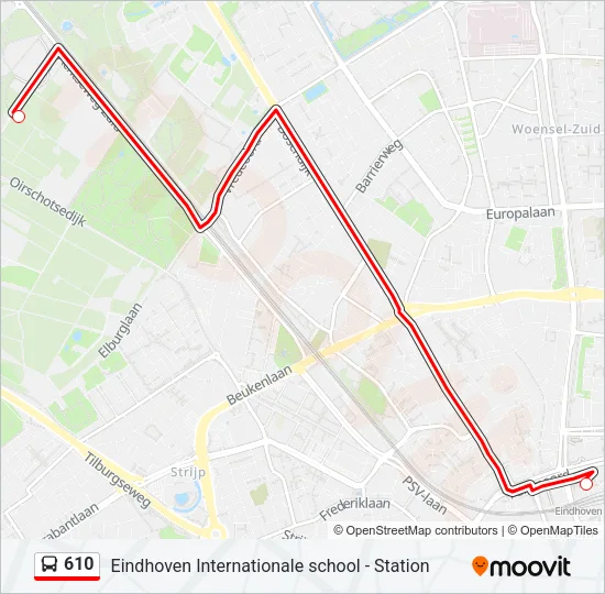 610 Bus Line Map