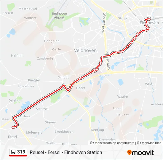 Bus 319 lijnkaart