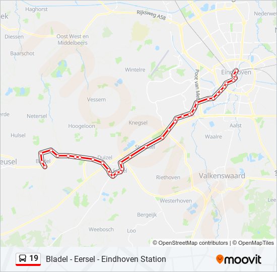 Heup Hover crisis 19 Route: dienstregelingen, haltes en kaarten - Bladel Via Eersel Dorp  (Bijgewerkt)