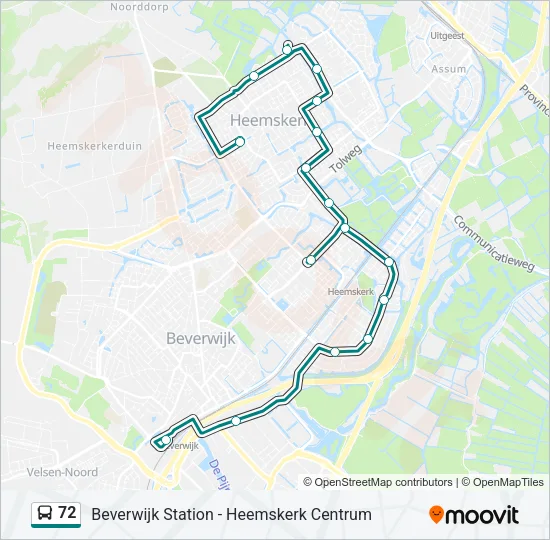 72 Bus Line Map