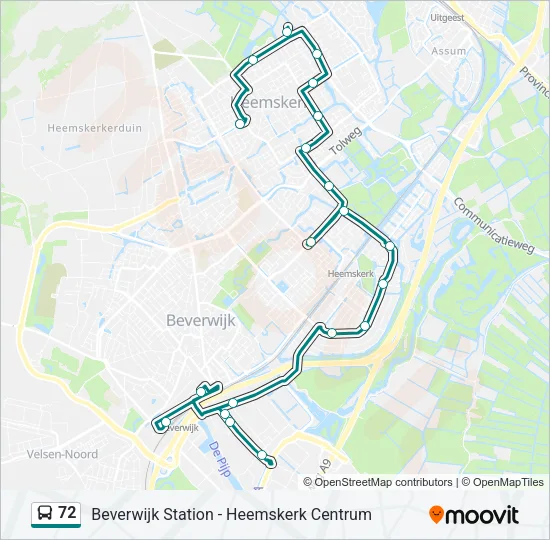 72 Bus Line Map