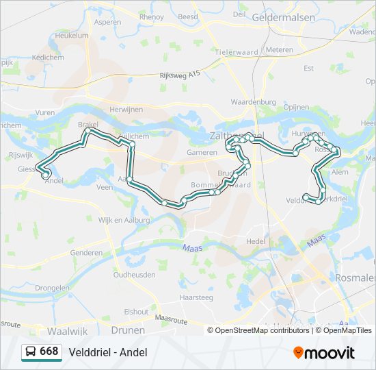 668 Bus Line Map