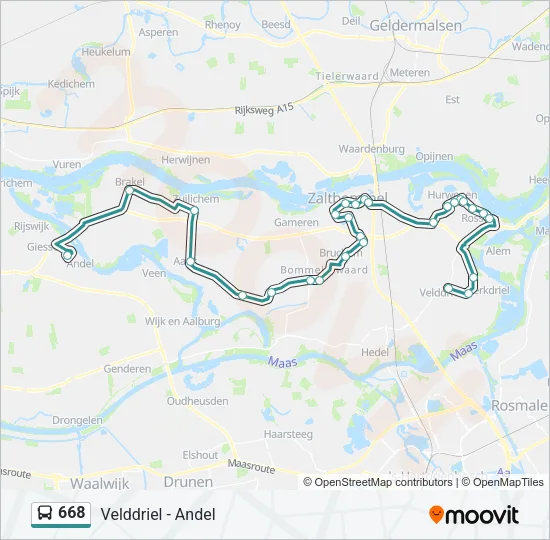 668 Bus Line Map