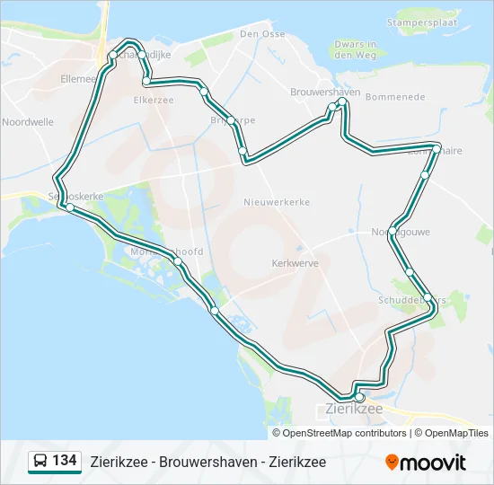 134 Bus Line Map