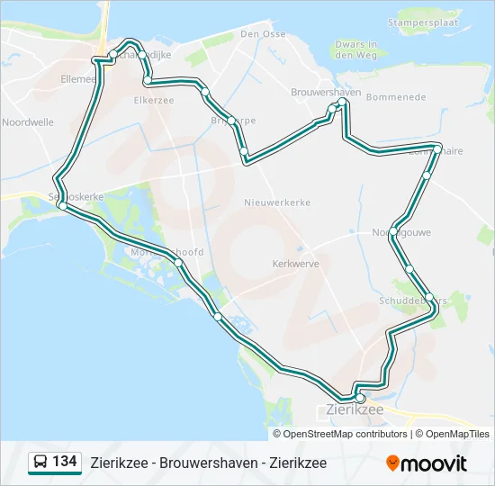 134 Bus Line Map