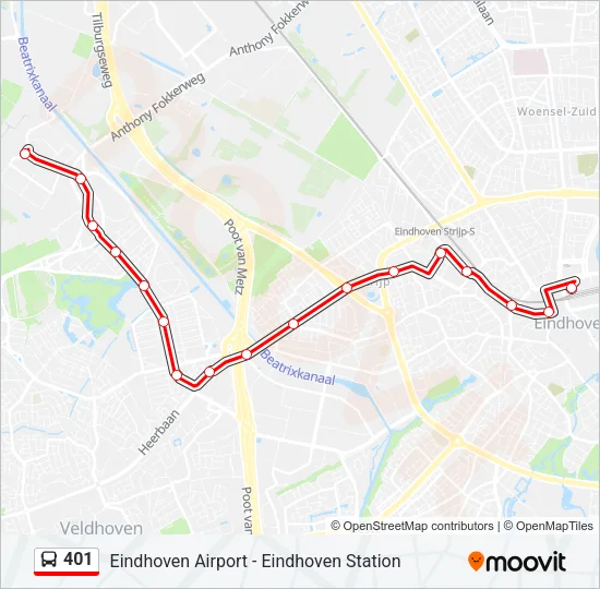 401 Bus Line Map