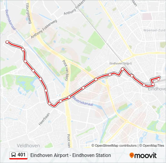 401 Bus Line Map