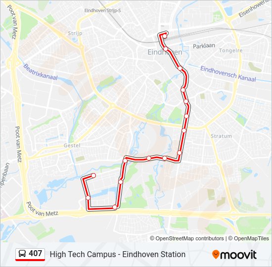 407 bus Line Map