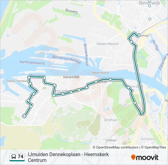74 Bus Line Map