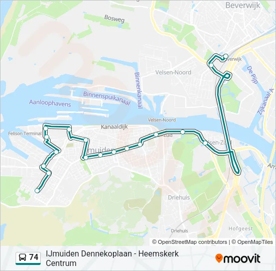 74 Bus Line Map