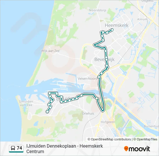 74 Bus Line Map
