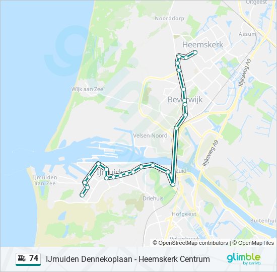 74 Route: Schedules, Stops & Maps - Ijmuiden Dennekoplaan (Updated)