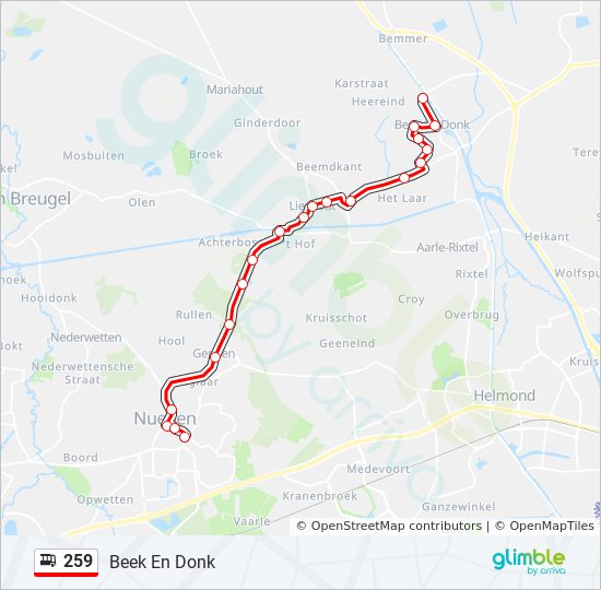 259 bus Line Map