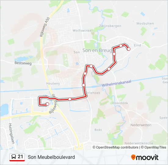 21 Bus Line Map