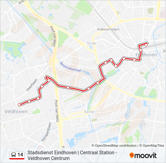 14 bus Line Map