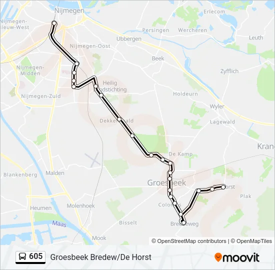 605 Bus Line Map