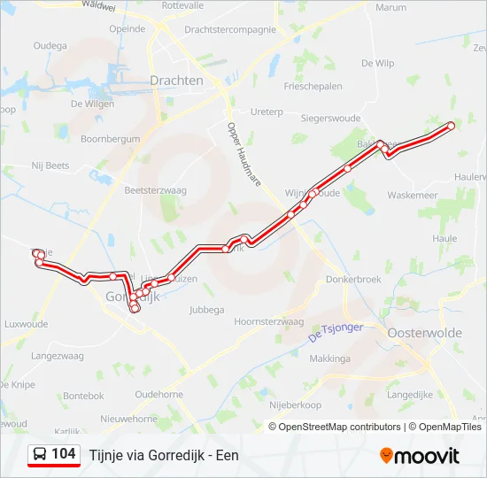 104 Bus Line Map