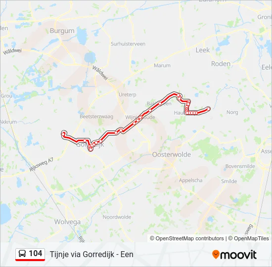 104 Bus Line Map