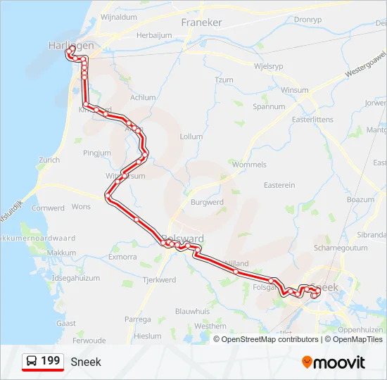 199 Bus Line Map
