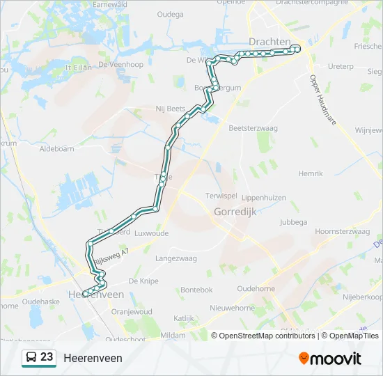 23 Bus Line Map
