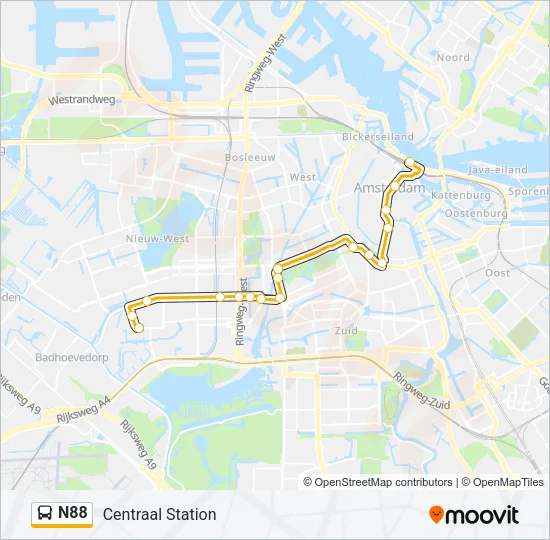 N88 Bus Line Map