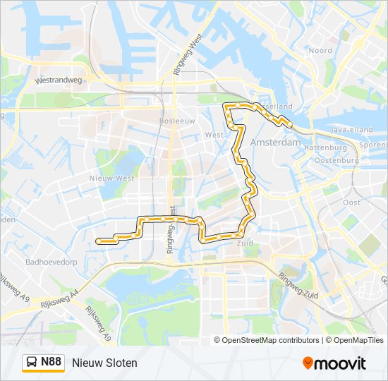 N88 bus Line Map