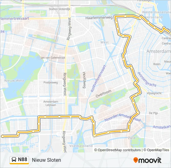 N88 Bus Line Map