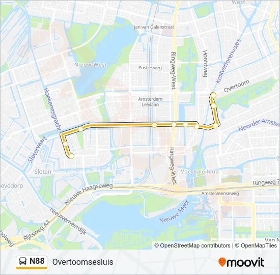 N88 Bus Line Map