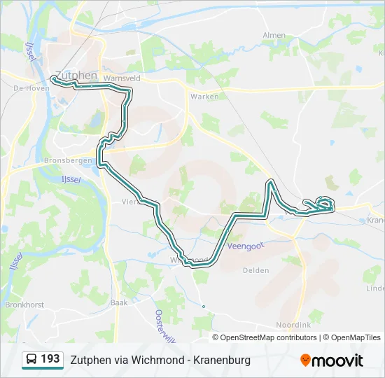 193 Bus Line Map
