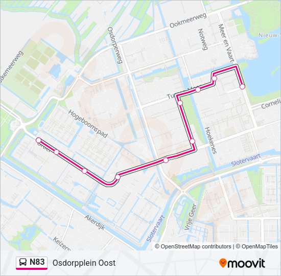 N83 Bus Line Map