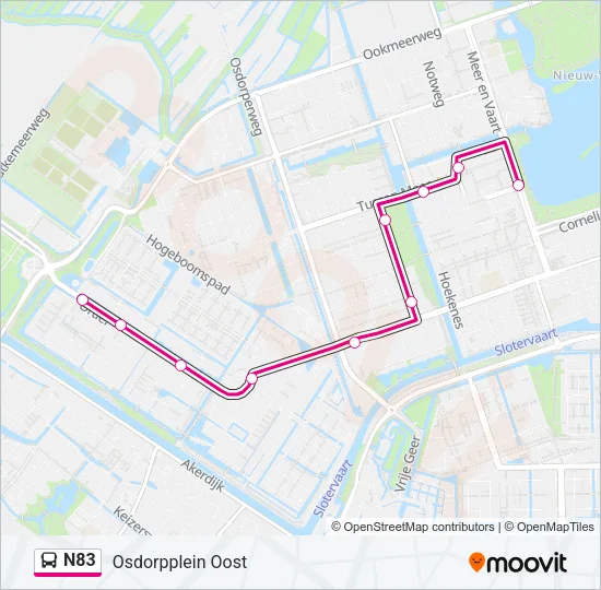 N83 Bus Line Map