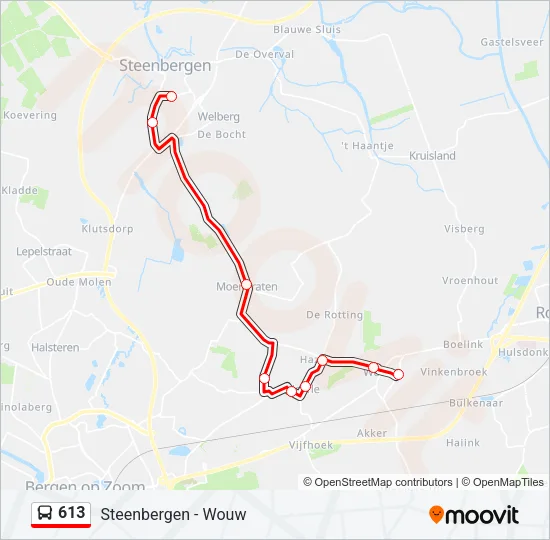 613 Bus Line Map