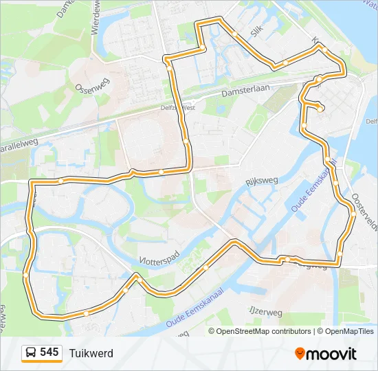 545 Bus Line Map