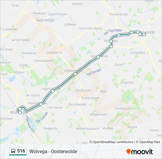 516 bus Line Map