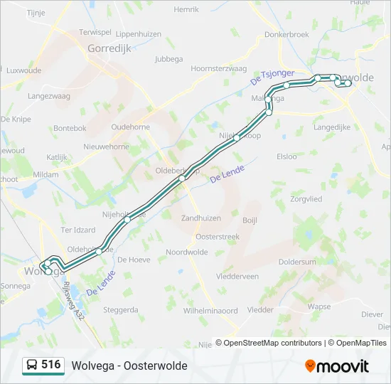 516 Bus Line Map