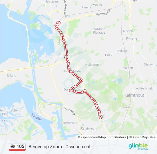 Bus 105 Route Map 105 Route: Schedules, Stops & Maps - Putte (Updated)