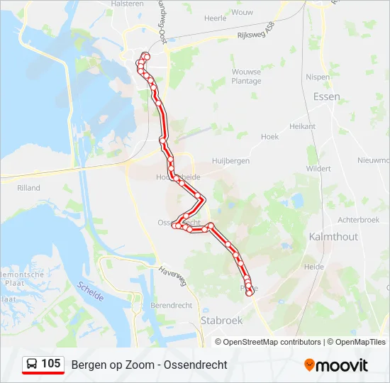 105 Bus Line Map