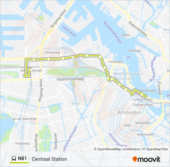 N81 Bus Line Map