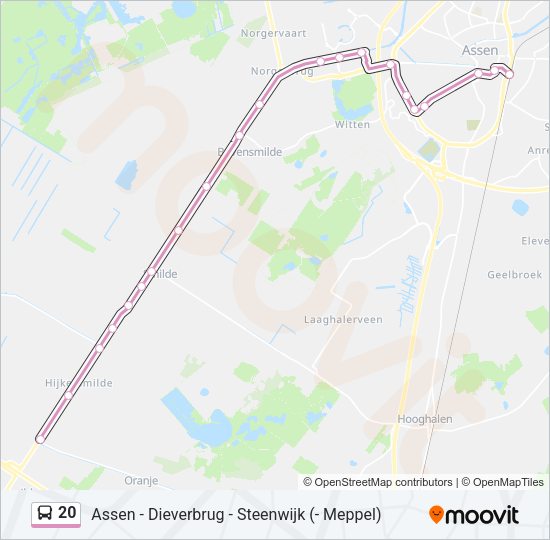 20 Bus Line Map