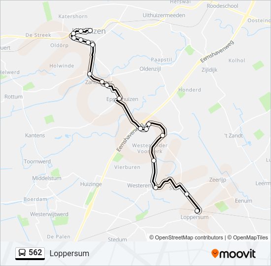562 Bus Line Map