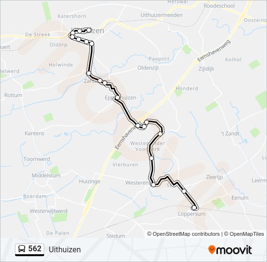 562 Bus Line Map